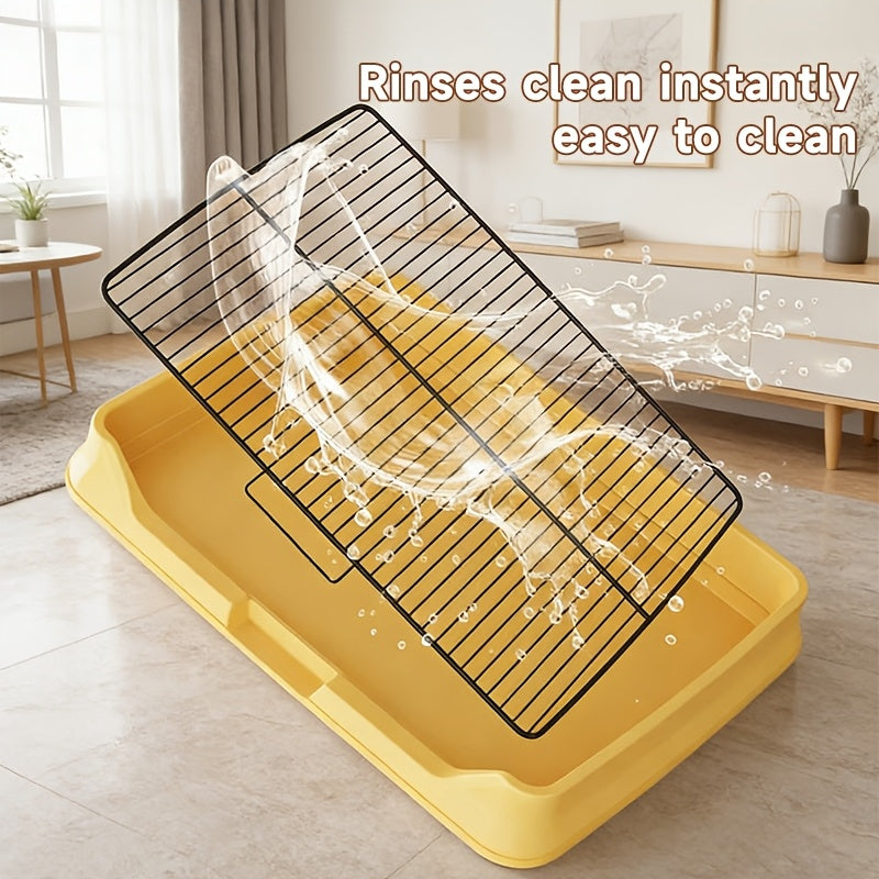 Large Dog Toilet Tray with Removable Grate - Multi - Use Potty Pan for Dogs, Holds Pads\u002FLitter, Easy - Clean Split - Type W\u002FNon - Slip Base+Scoop, Small to Large Breeds, Yellow Durable Plastic Stops Mess\u002FOdors, Indoor Pet Bathroom Solution
