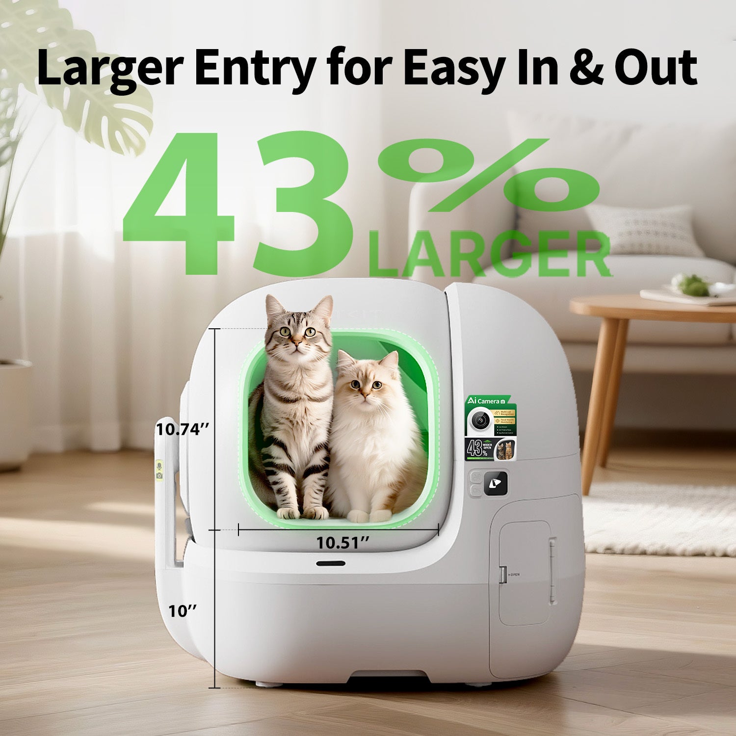 PETKIT Purobot Max Pro 2 Cat Litter Box, Extra Large Opening, Odor-Free, Complete with Accessories (Excellent-Refurbished), Like New