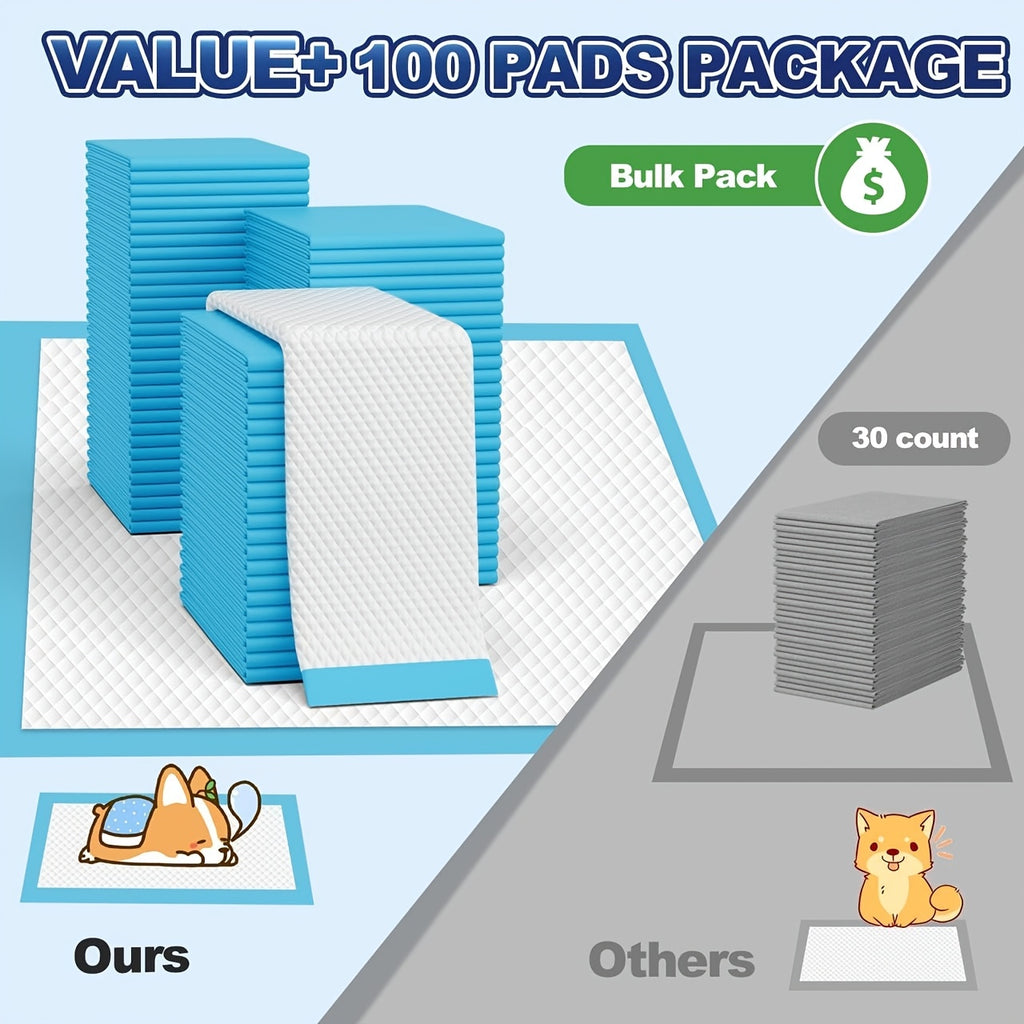 Disposable Puppy Pads, 100 Count\u002F80Count 25x35in\u002F28x40in, 8 Layer Pee Pads for Dogs, Absorbent Diaper Changing Pad, Dog Potty Training Supplies, Quick Dry Pet Housebreaking Essentials for Puppies