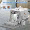 TEKEPL Extra-Large Stainless Steel Cat Litter Box With Lid, Enclosed Semi-Enclosed Modular System, Dual Entry High-Sided Non-Stick Easy Clean Design, Cat Litter Mat Scoop, Ideal For Indoor Use 2026 Luxury XL Pet Toilet Odor-Free Valentine'S Day Gift