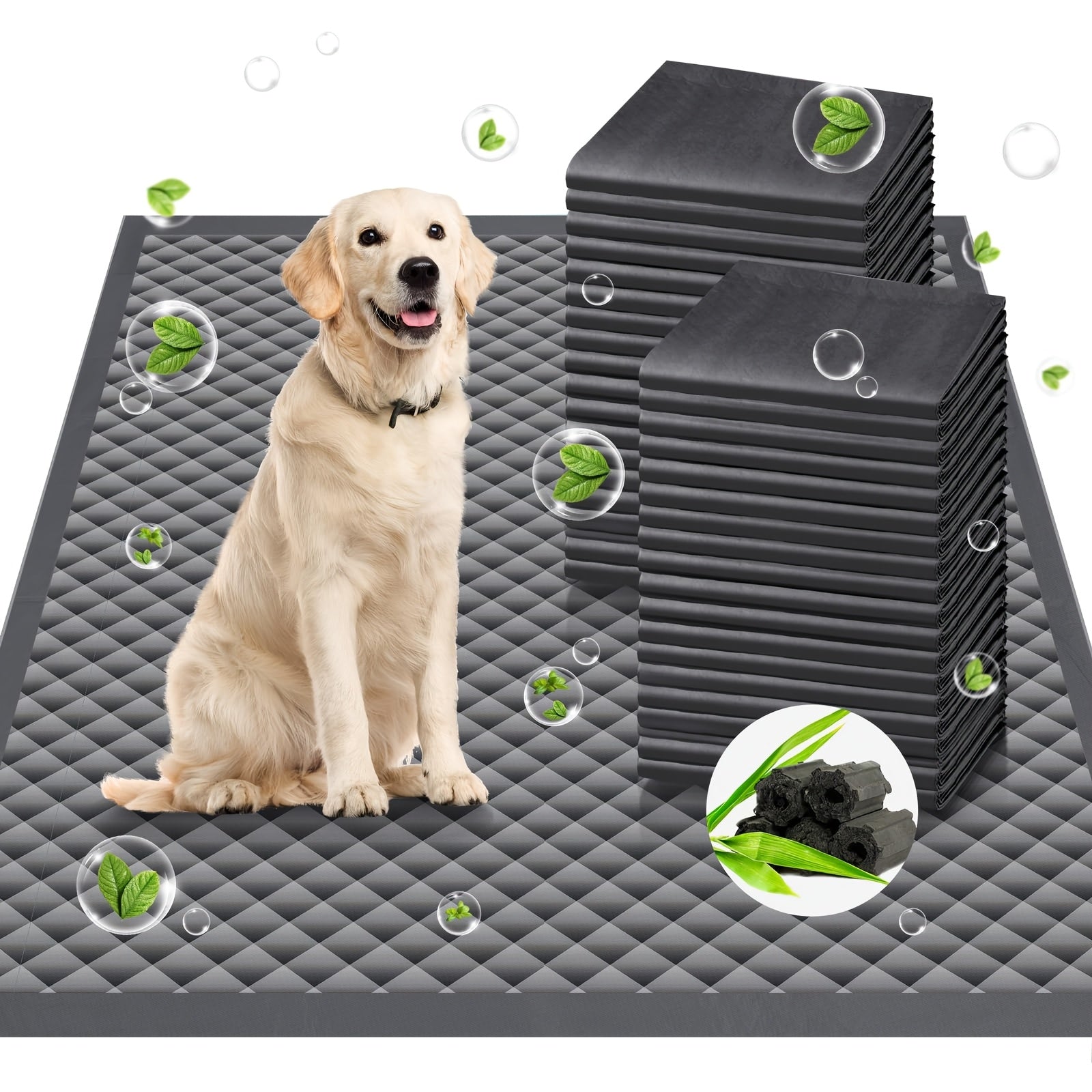 Upgraded Charcoal Puppy Pads, Thicken XXL 32'x48'\u002F 32'x56'Pee Pads for Dogs, Super Absorbent Up to 13Cups, Odor Control & Leak Proof Dog Training Pads for Surgery, Older, Puppy, 40 Counts
