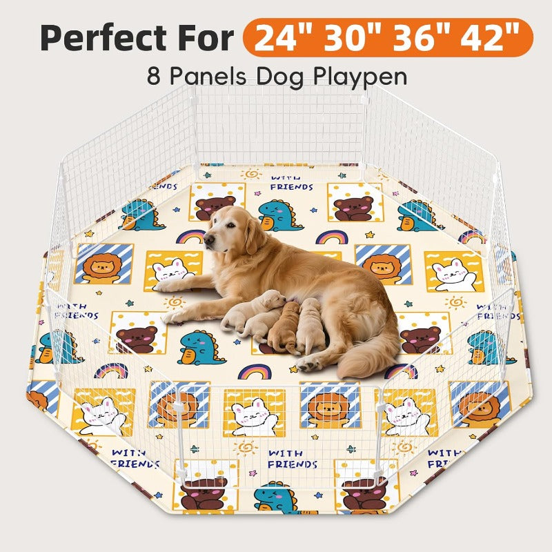 2 Pack PJYuCien Washable Dog Pee Pads - Reusable Leak-Proof Octagonal Pet Training Pads with Non-Slip Bottom, Cute Puppy & Bone Pattern Design, 89\