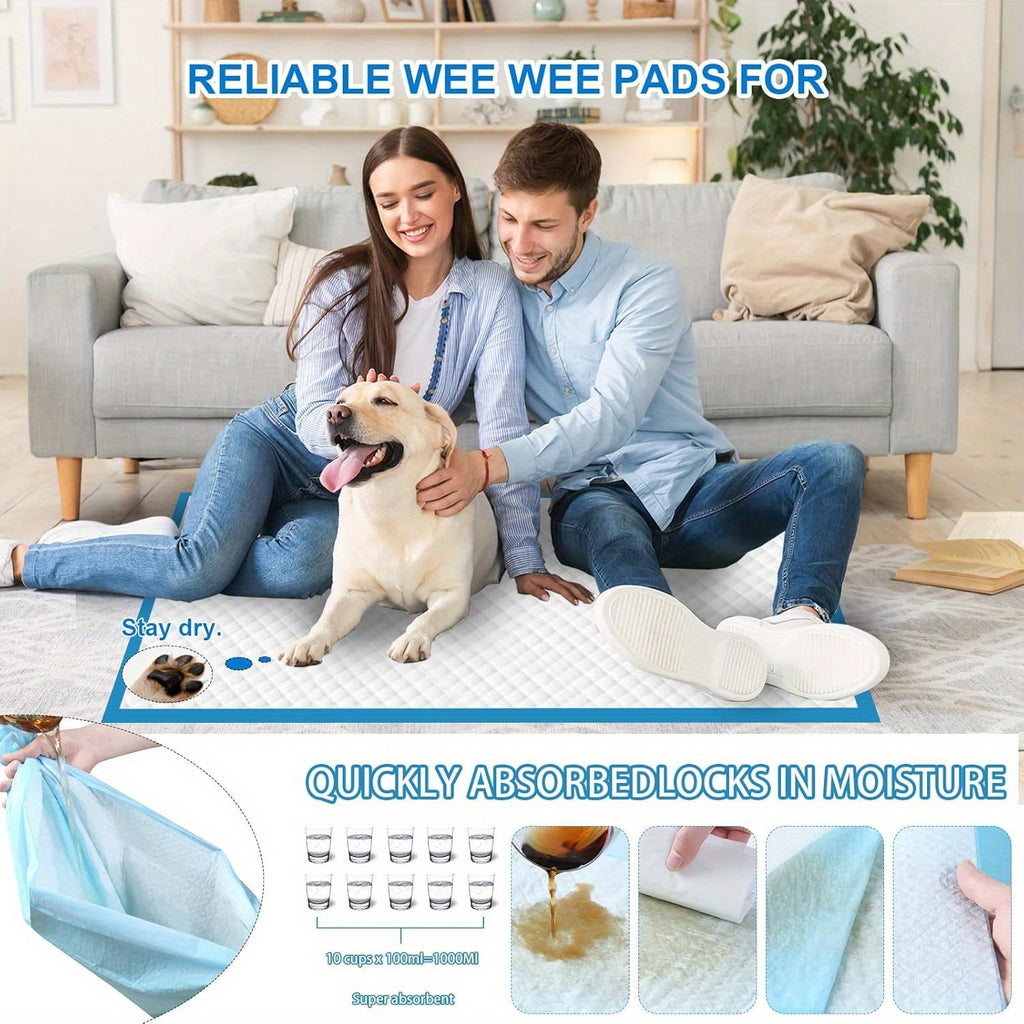 XXXXL Puppy Pee Pads for Dogs 31'X47' 40 Count, Extra Large Dog Pee Pads, Leak-Proof & Super Absorbent Dog Pee Pads, Thickened Disposable Potty Pads Puppy Training Pads for Cats Rabbits