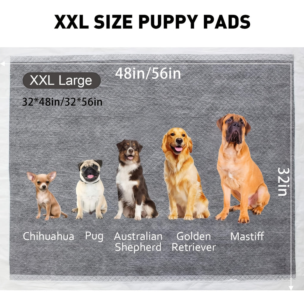 Upgraded Charcoal Puppy Pads, Thicken XXL 32'x48'\u002F 32'x56'Pee Pads for Dogs, Super Absorbent Up to 13Cups, Odor Control & Leak Proof Dog Training Pads for Surgery, Older, Puppy, 40 Counts