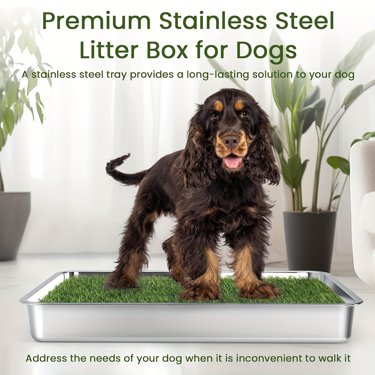 Stainless Steel Dog Toilet with Fence - Washable Indoor\u002FOutdoor Portable Potty for Small\u002FMedium Dogs, Durable & Easy-to-Clean Design for Balcony or Home Use, Petfriendly Design | Sleek Dog Box | Durable Pet Product, Portable Toilet