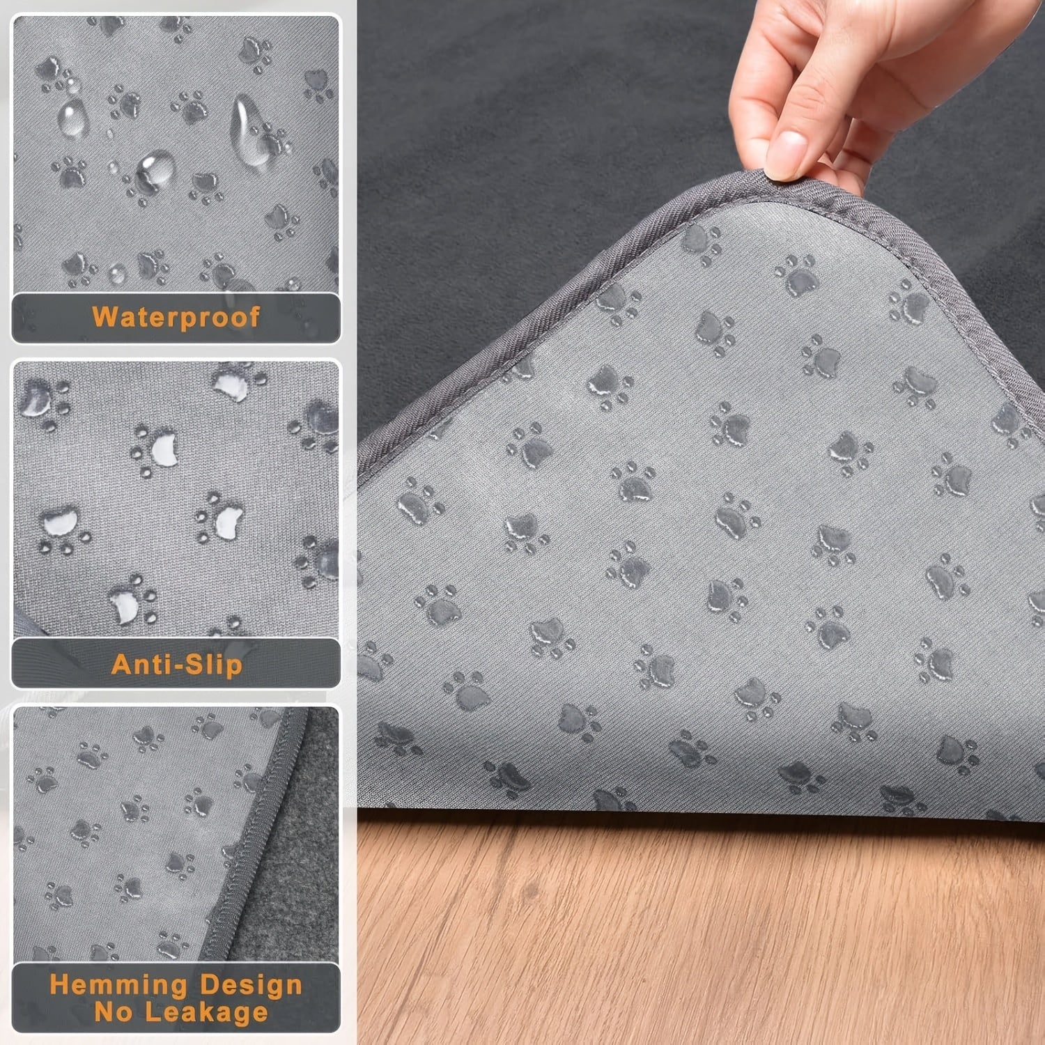 Two Sets of Oversized Washable Dog Mats for Flooring, Featuring Non-Slip Pee Pads That Absorb Quickly, Suitable for Pet Whelping, Puppy Playpen Use, And Incontinence, Measuring 72X72 Inches, Assorted
