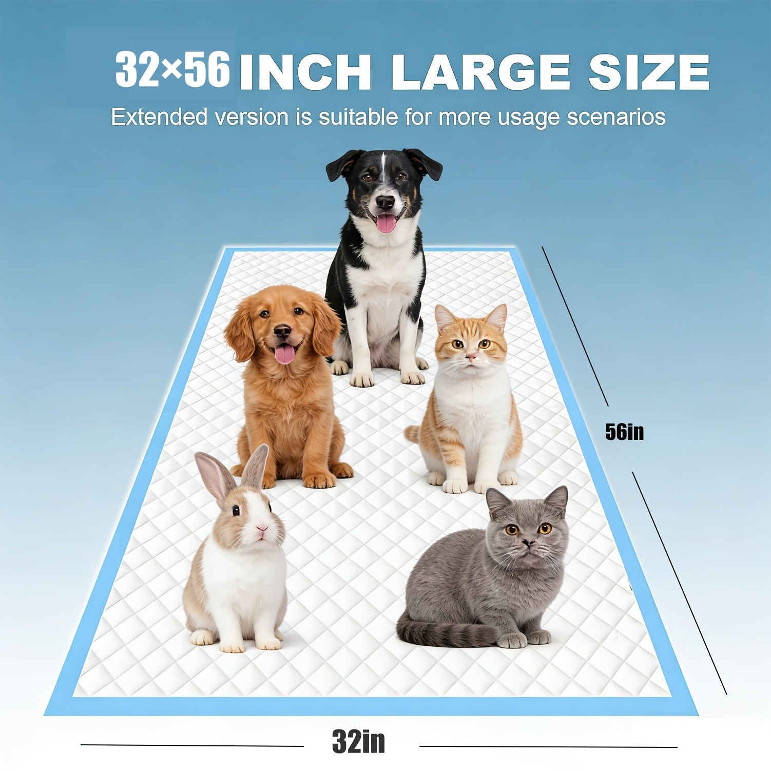 32*56inch, Pet Diaper Pad Upgraded Thick Layer Super Absorbent Dog Diaper Pad, Extra Large Anti-leakage And Anti-odor Training Pad, Suitable for Dogs And Cats, Disposable Replacement Pad, Quick-drying Anti-leak Diaper Pad, Potty Pad Pet Supplies