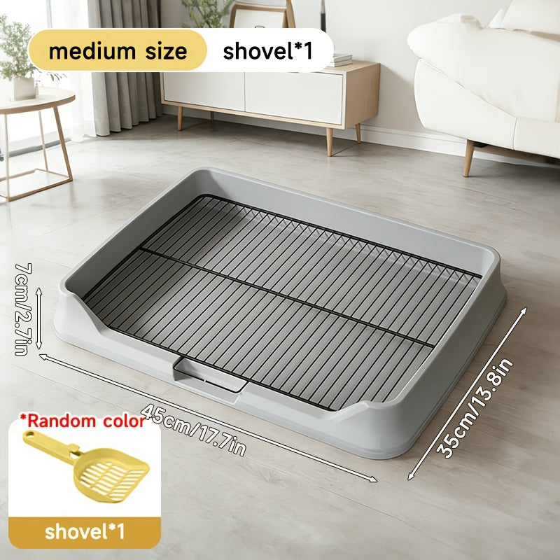 Large Dog Toilet Tray with Removable Grate - Multi - Use Potty Pan for Dogs, Holds Pads\u002FLitter, Easy - Clean Split - Type W\u002FNon - Slip Base+Scoop, Small to Large Breeds, Yellow Durable Plastic Stops Mess\u002FOdors, Indoor Pet Bathroom Solution
