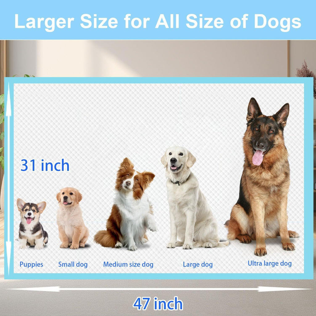 XXXXL Puppy Pee Pads for Dogs 31'X47' 40 Count, Extra Large Dog Pee Pads, Leak-Proof & Super Absorbent Dog Pee Pads, Thickened Disposable Potty Pads Puppy Training Pads for Cats Rabbits