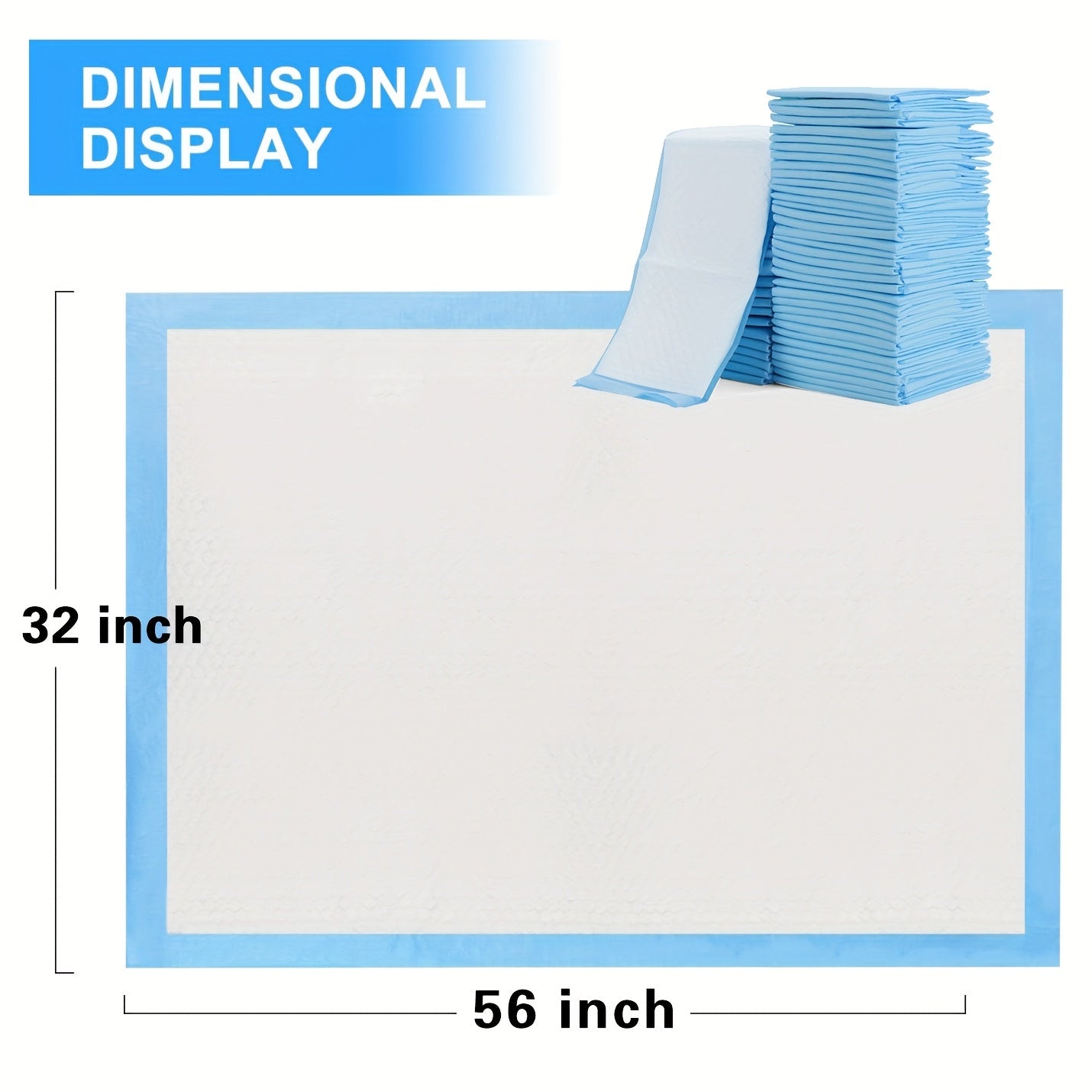 40pcs of Enhanced XXXXL Extra- for Large Dog Pee Pads Measuring 32'X56', Featuring a Robust 7-Layer Leakproof Design, Quick-Drying Capabilities, And High Absorbency. These Disposable Puppy Training Pads Come Individually Wrapped