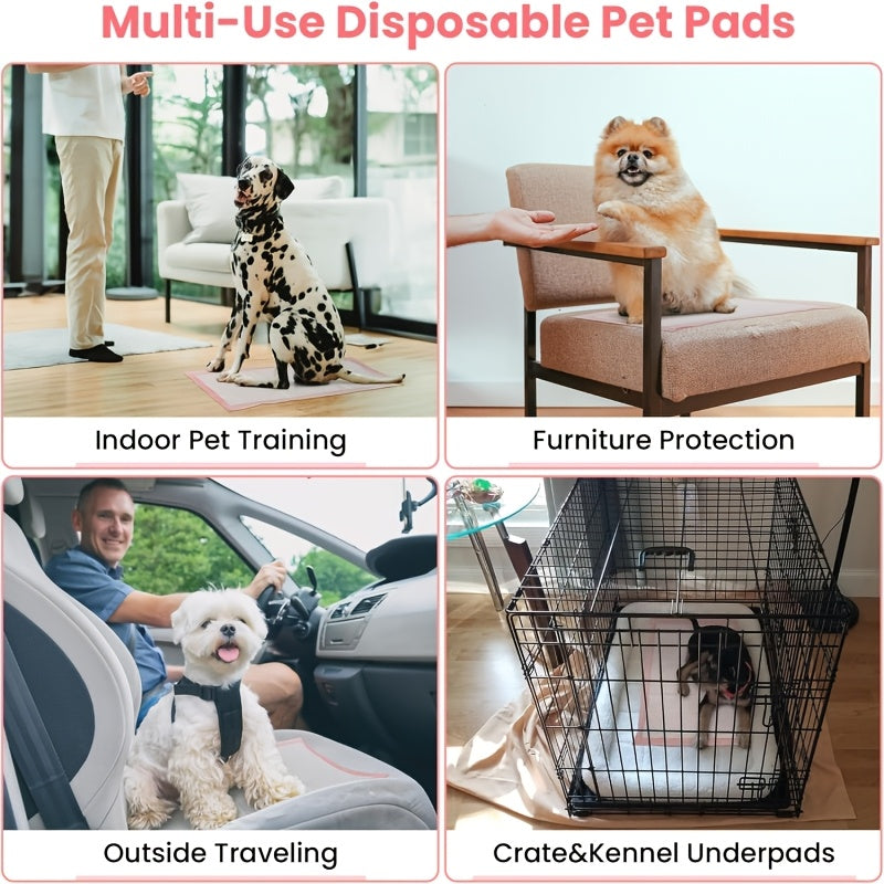 4-Size Options Leak-Proof Quick-Dry Dog Pee Pads with 6-Layer Ultra Absorbent Thick Puppy Training Pads Suitable for Dogs, Cats, Rabbits, Potty Training & Home Housebreaking