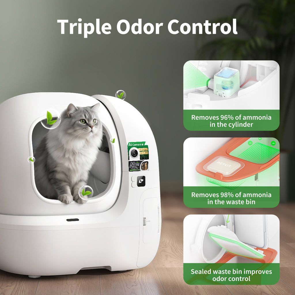 PETKIT Purobot Max Pro 2 Cat Litter Box, Extra Large Opening, Odor-Free, Complete with Accessories (Excellent-Refurbished), Like New