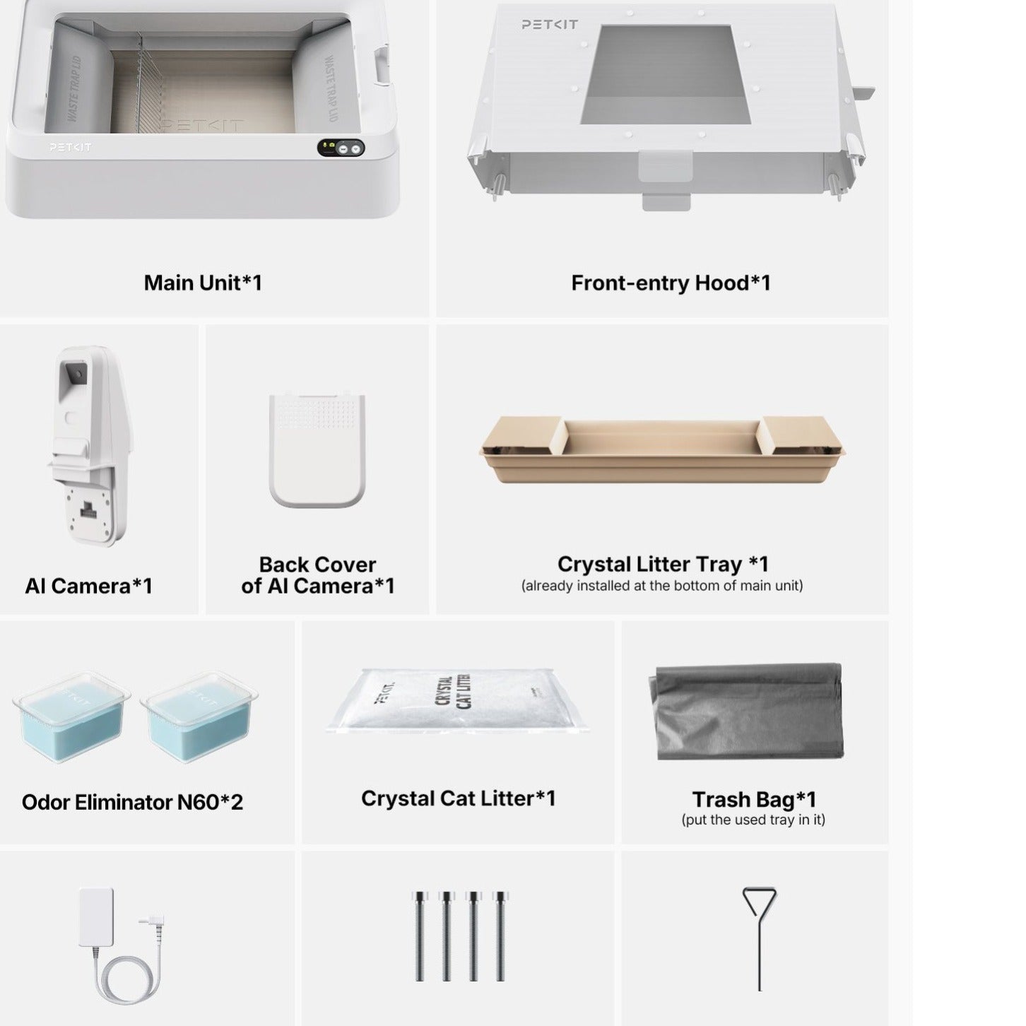 PETKIT Purobot Crystal Duo Automatic Self-Cleaning Cat Litter Box with Camera, AI Monitoring, Odour Control, Open Design for Large Cats with Litter Tray Cover, Suitable for Crystal Cat Litter