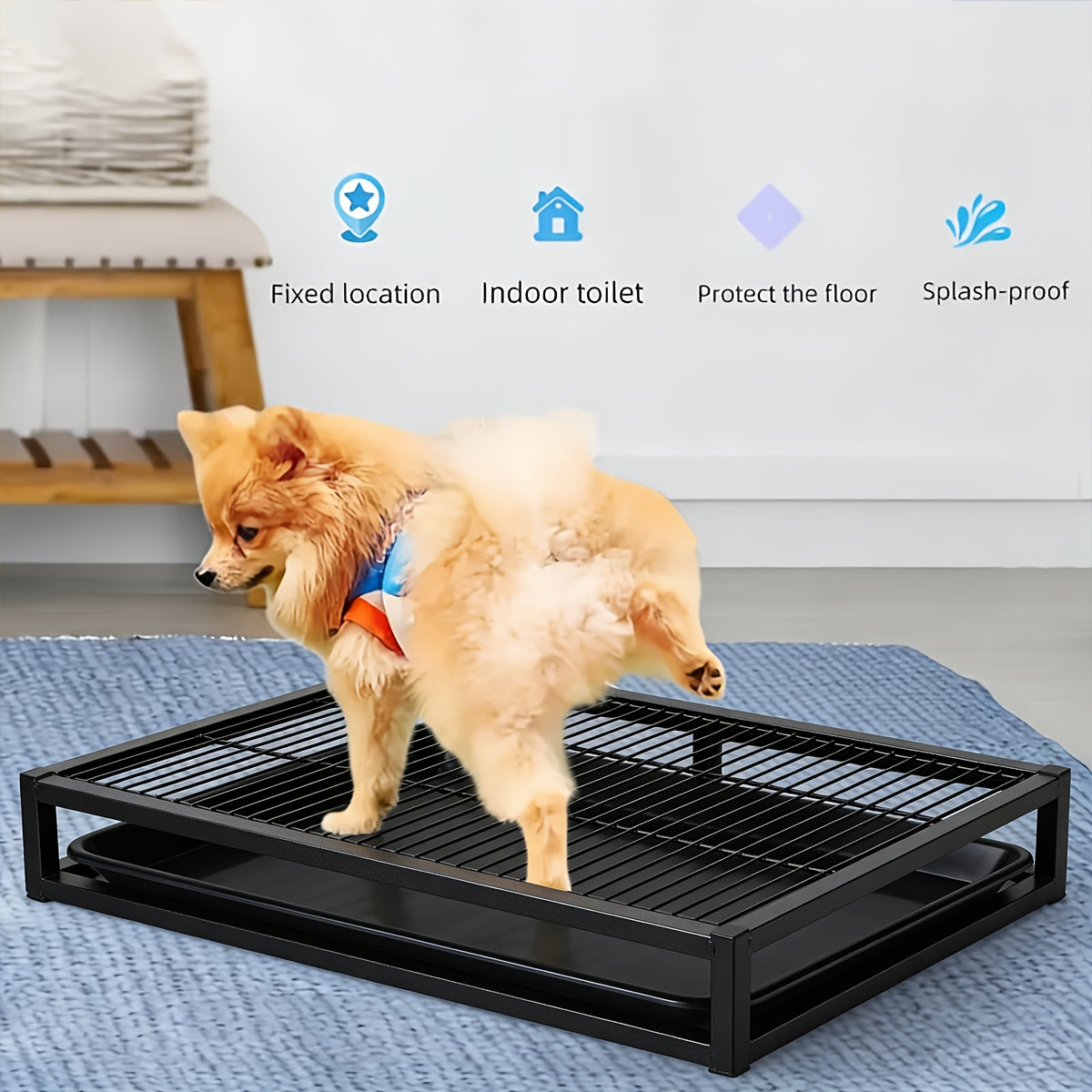 1pc Portable Dog Toilet | Durable Plastic, Indoor and Outdoor Dual-Use, Easy-to-Clean Training Bedpan Tray, Suitable for Small to Large Dogs, Includes Sand Table