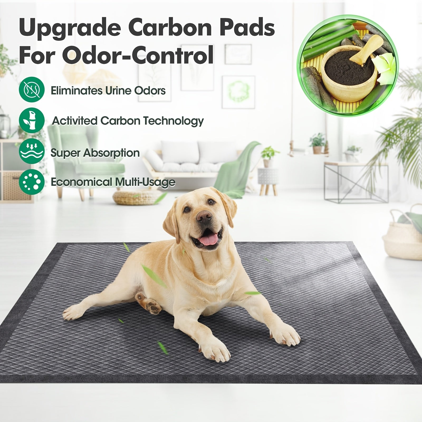 Upgraded Charcoal Puppy Pads, Thicken XXL 32'x48'\u002F 32'x56'Pee Pads for Dogs, Super Absorbent Up to 13Cups, Odor Control & Leak Proof Dog Training Pads for Surgery, Older, Puppy, 40 Counts
