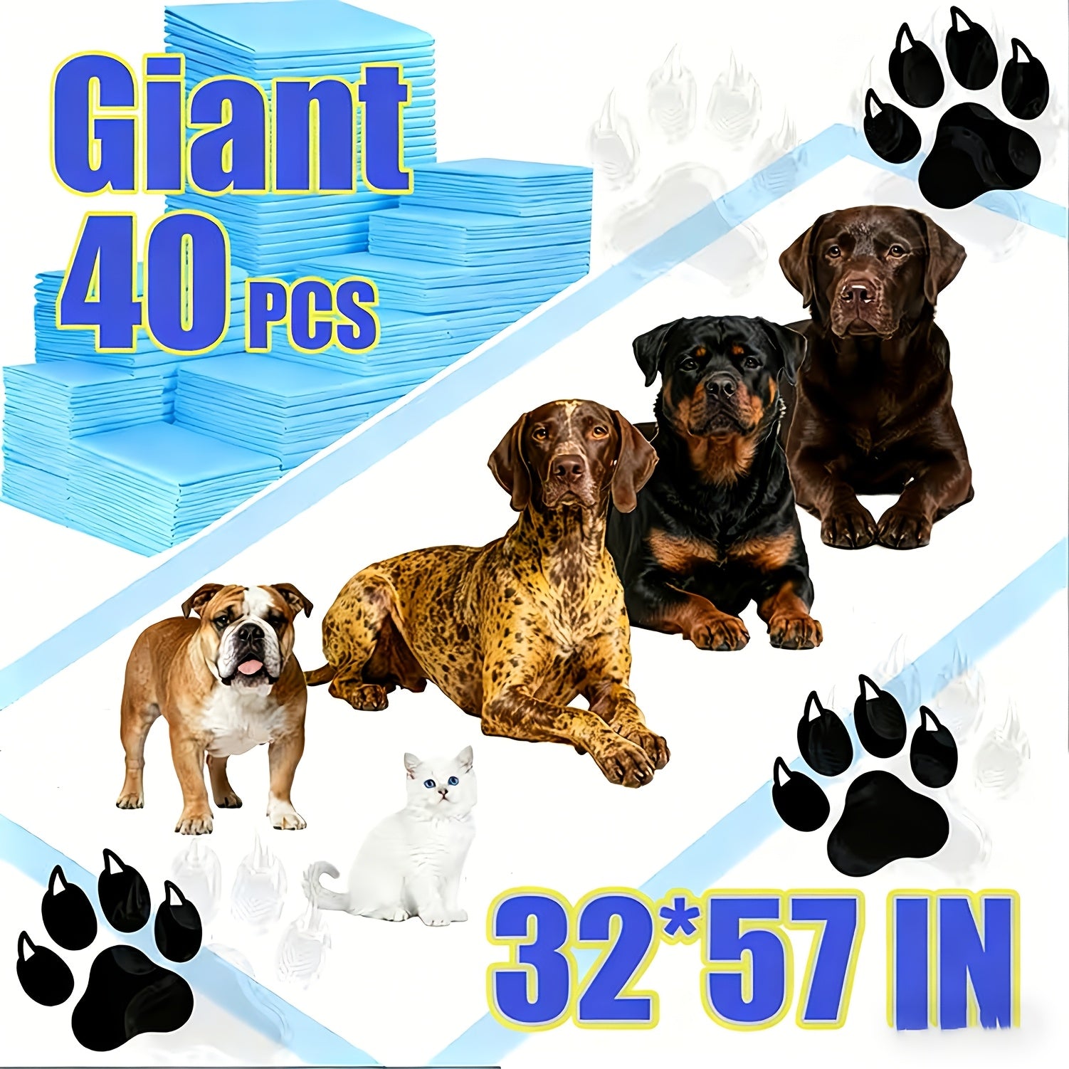 32*56inch, Pet Diaper Pad Upgraded Thick Layer Super Absorbent Dog Diaper Pad, Extra Large Anti-leakage And Anti-odor Training Pad, Suitable for Dogs And Cats, Disposable Replacement Pad, Quick-drying Anti-leak Diaper Pad, Potty Pad Pet Supplies