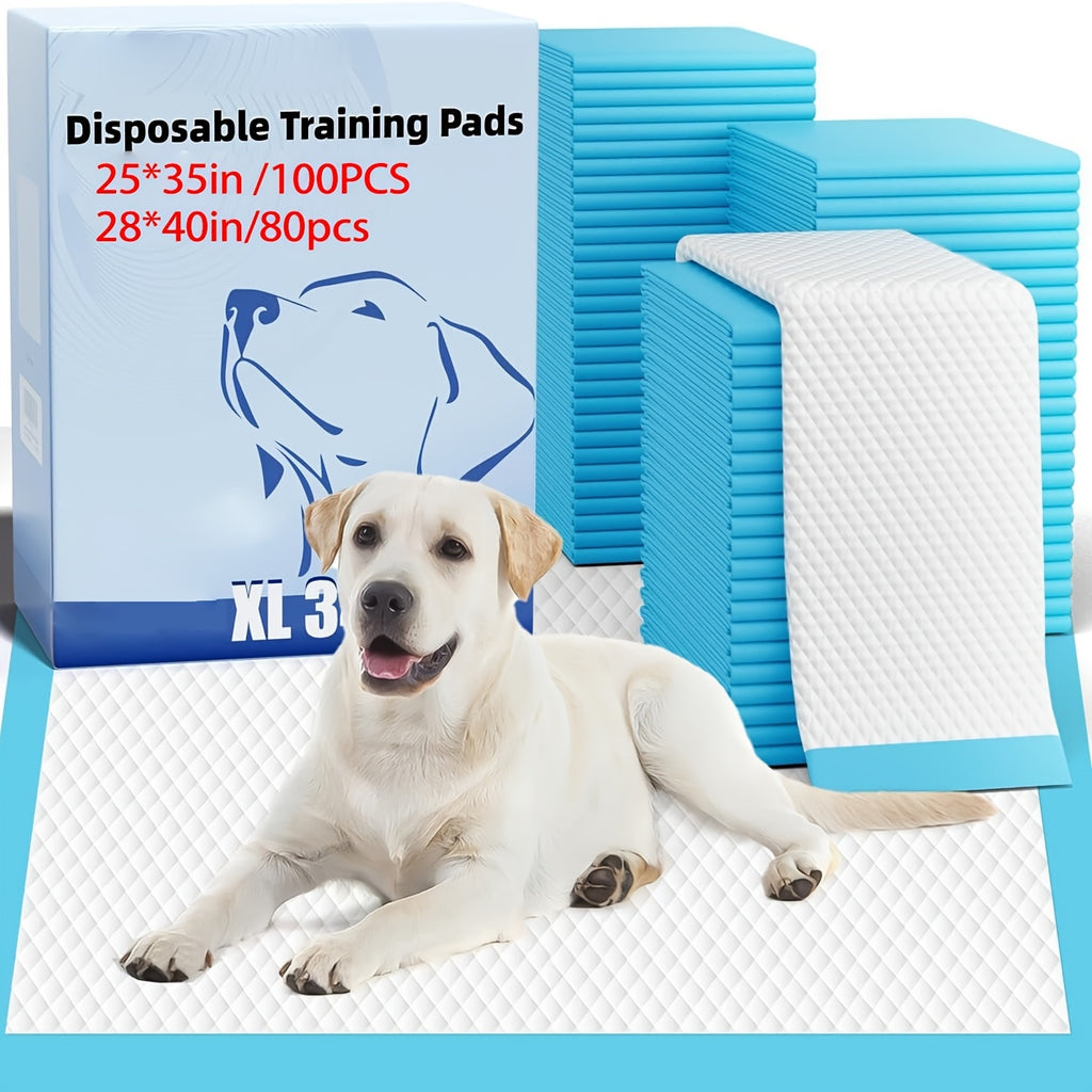 Disposable Puppy Pads, 100 Count\u002F80Count 25x35in\u002F28x40in, 8 Layer Pee Pads for Dogs, Absorbent Diaper Changing Pad, Dog Potty Training Supplies, Quick Dry Pet Housebreaking Essentials for Puppies